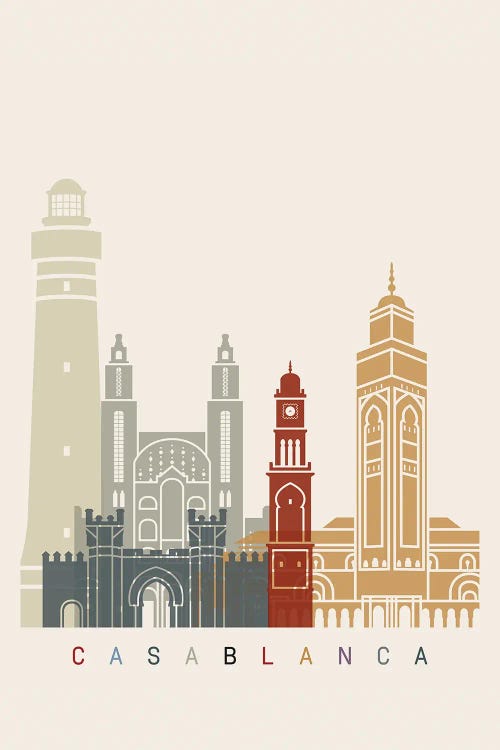 Casablanca Skyline Poster