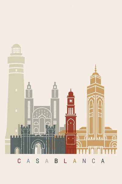 Casablanca, Morocco: Casablanca Skyline Poster by Paul Rommer