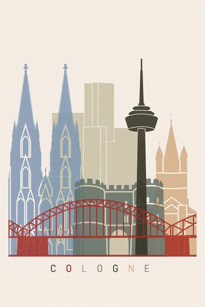Germany: Cologne Skyline Poster by Paul Rommer