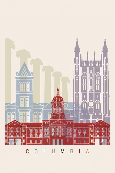 Columbia Skyline Poster by Paul Rommer multi panel art