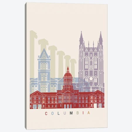 Columbia Skyline Poster Canvas Print #PUR957} by Paul Rommer Canvas Print