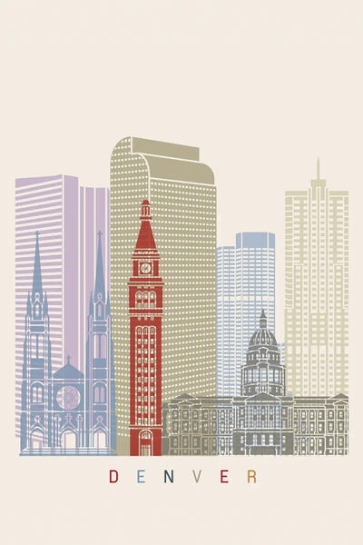 Denver: Denver Skyline Poster by Paul Rommer