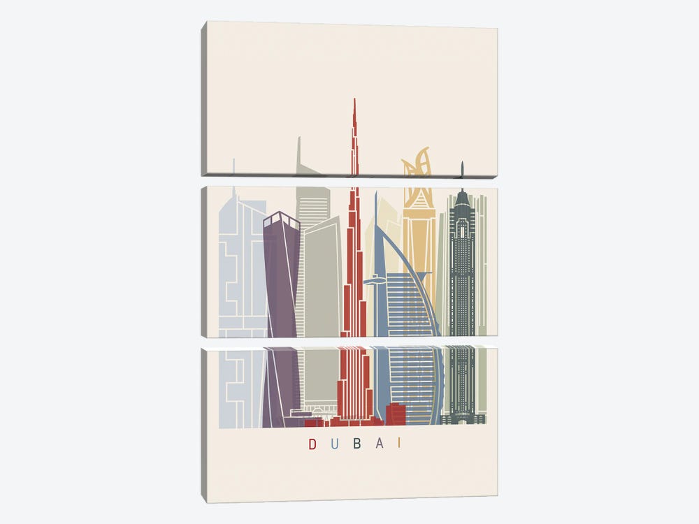 Dubai II Skyline Poster by Paul Rommer 3-piece Art Print
