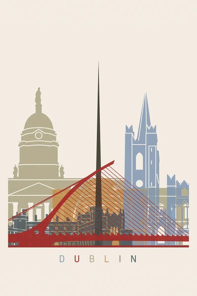 Dublin Skyline Poster by Paul Rommer canvas print