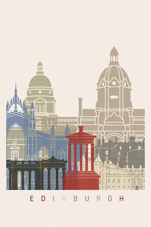Edinburgh Skyline Poster by Paul Rommer wall art