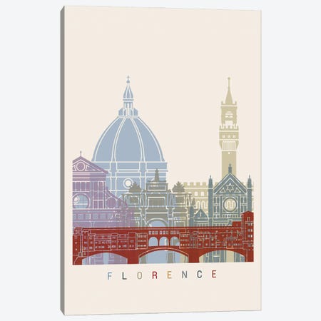 Florence Skyline Poster Canvas Print #PUR982} by Paul Rommer Canvas Print