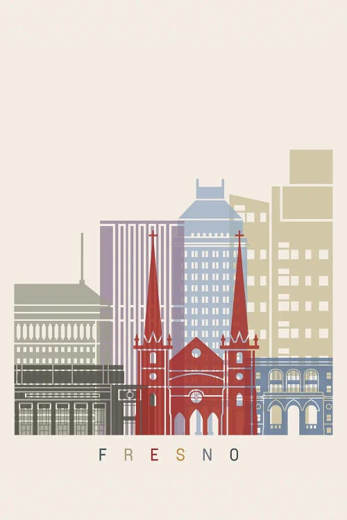Fresno Skyline Poster