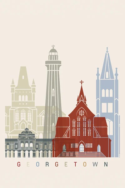 Paul Rommer: Georgetown Skyline Poster by Paul Rommer