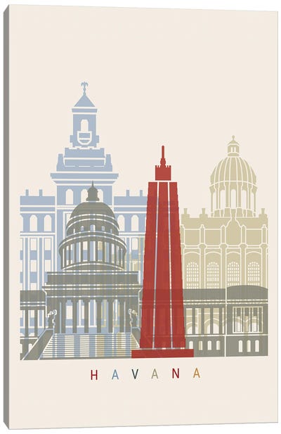 Havana Skyline Poster Canvas Art Print - Havana Art