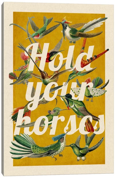 Hold Your Horses Canvas Art Print - By Sentiment
