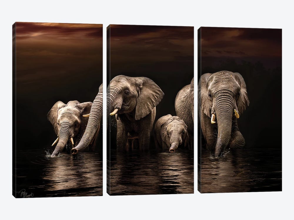 Nighttime Quench by Patsy Weingart 3-piece Canvas Artwork