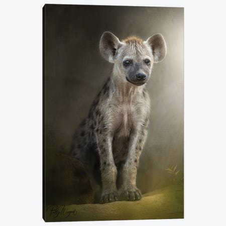 Patient Hyena Cub Canvas Print #PWG137} by Patsy Weingart Canvas Wall Art