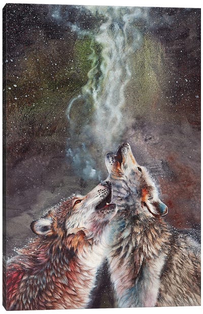 The Song Remains The Same Canvas Art Print - Wolf Art
