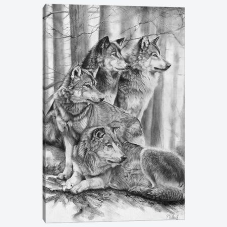 Wolf Pack Canvas Print #PWI132} by Peter Williams Canvas Wall Art