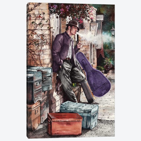 Travelling Man Canvas Print #PWI192} by Peter Williams Canvas Artwork