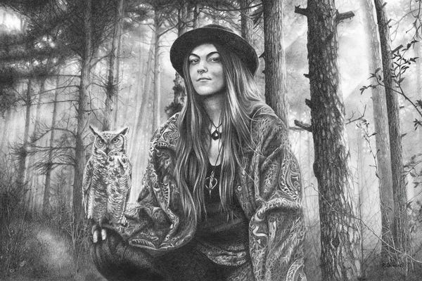Black & White Florals: Black Magic Woman by Peter Williams