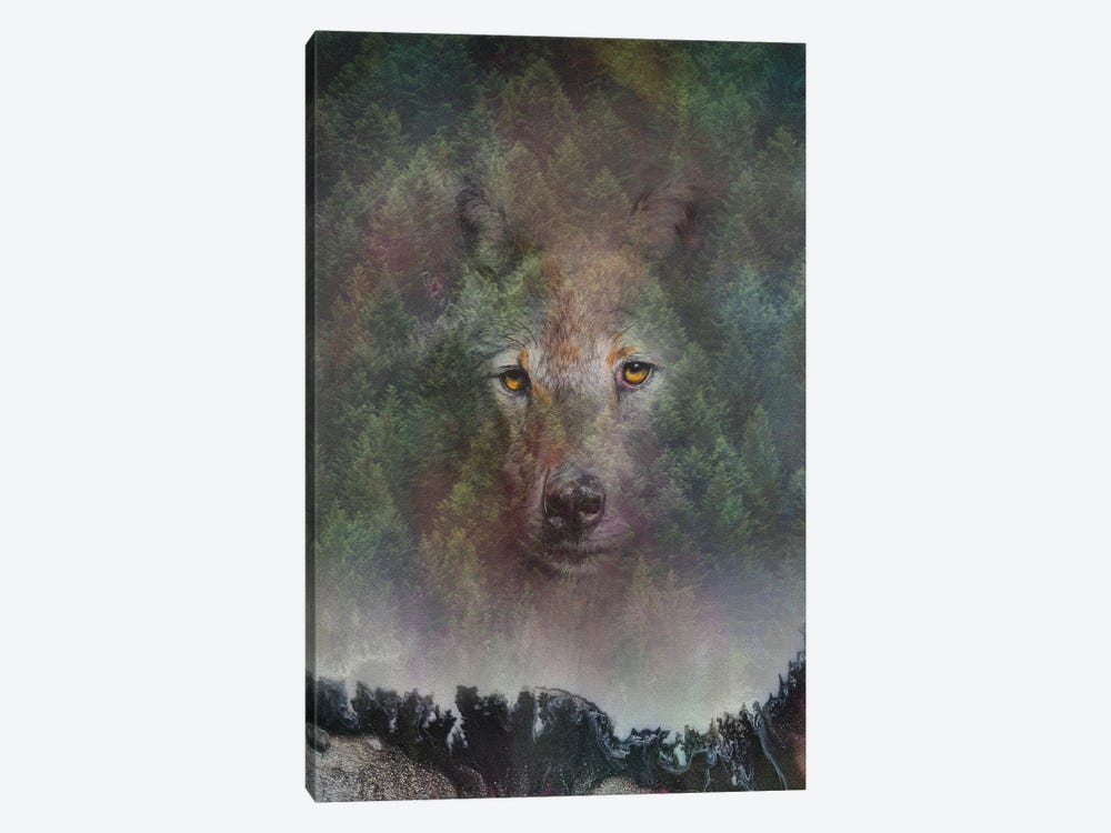 Elemental Wolf Print by Peter Williams 1-piece Canvas Art
