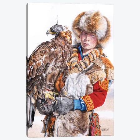 Eagle Huntress Canvas Print #PWI219} by Peter Williams Art Print