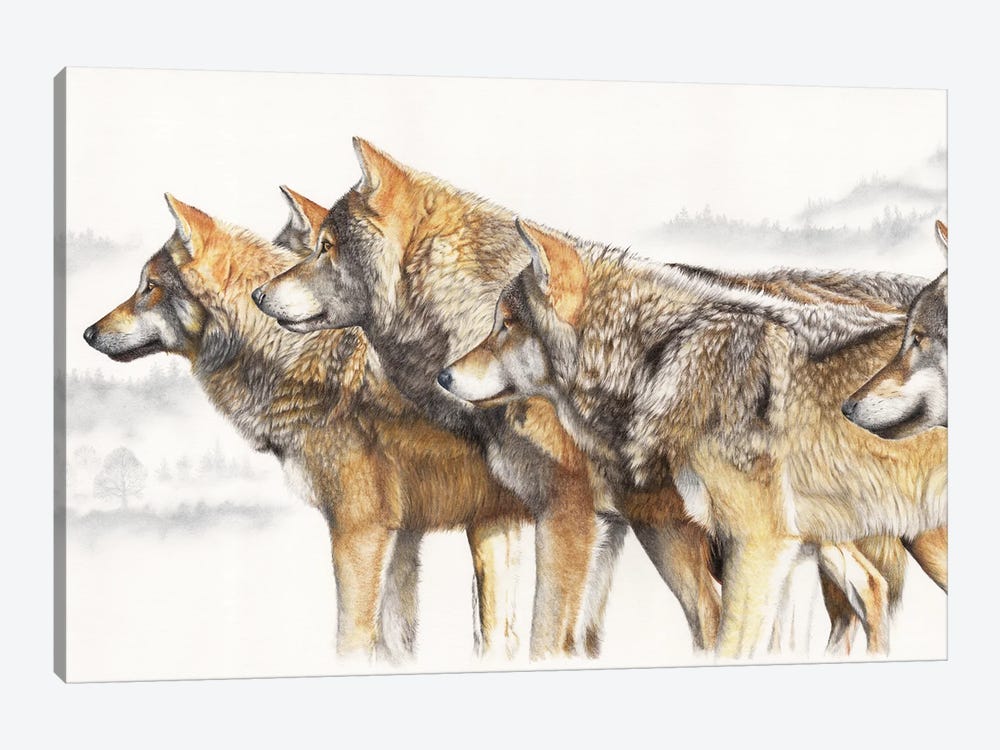 United We Stand Wolf Pack by Peter Williams 1-piece Art Print