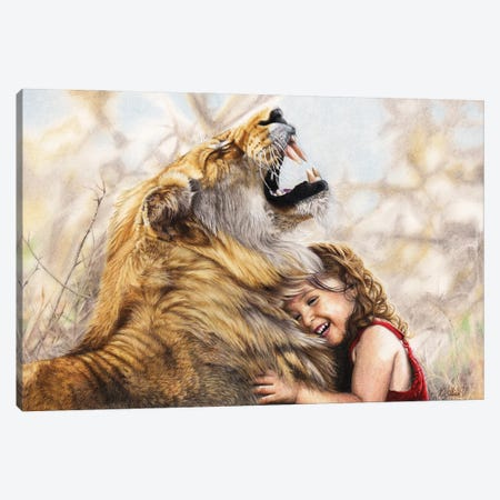 Roaring With Laughter Canvas Print #PWI227} by Peter Williams Canvas Art Print
