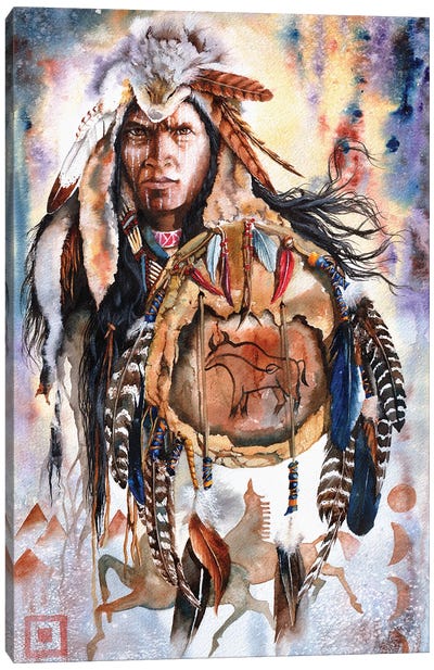 Keeper Of Legends Canvas Art Print - Indigenous & Native American Culture