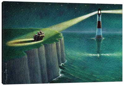 Lighthouse Canvas Art Print - Cliff Art