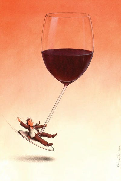 Wine by Pawel Kuczynski art print