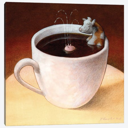 Coffee With Milk Canvas Print #PWK20} by Pawel Kuczynski Canvas Art
