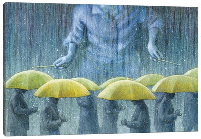Rain Drummer Canvas Art Print - Pawel Kuczynski