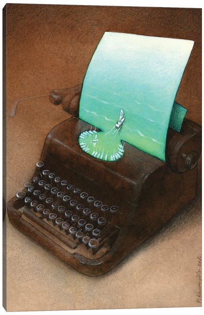 Typewriter Canvas Art Print - Pawel Kuczynski