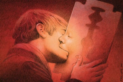 Kiss by Pawel Kuczynski framed canvas print