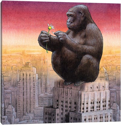 King Kong Canvas Art Print - Gorilla Art
