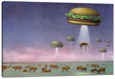 UFO Canvas Art Print - Space Fiction Art