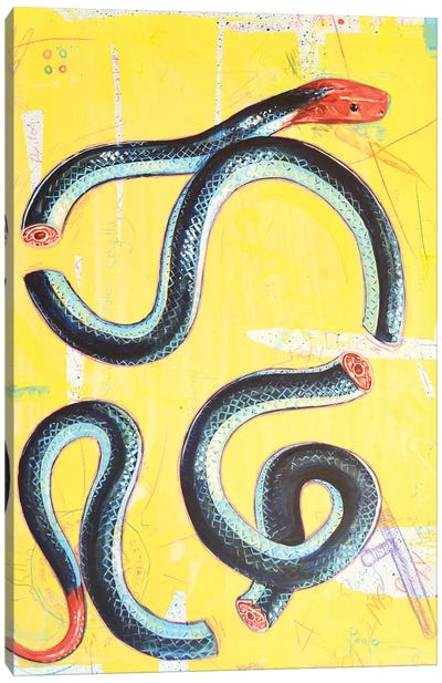 Sever The Head Canvas Art Print - Snake Art