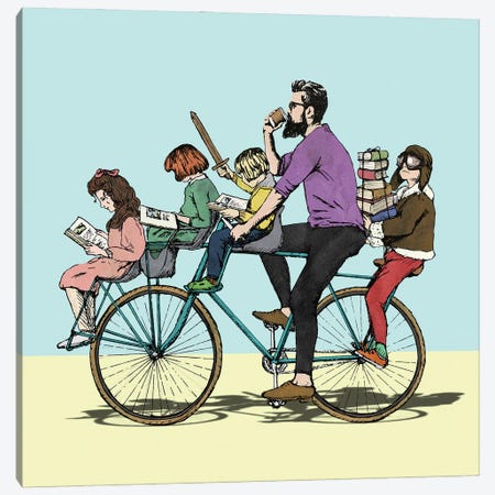 The Bibliobike Canvas Print #PWR11} by Peter Walters Canvas Art