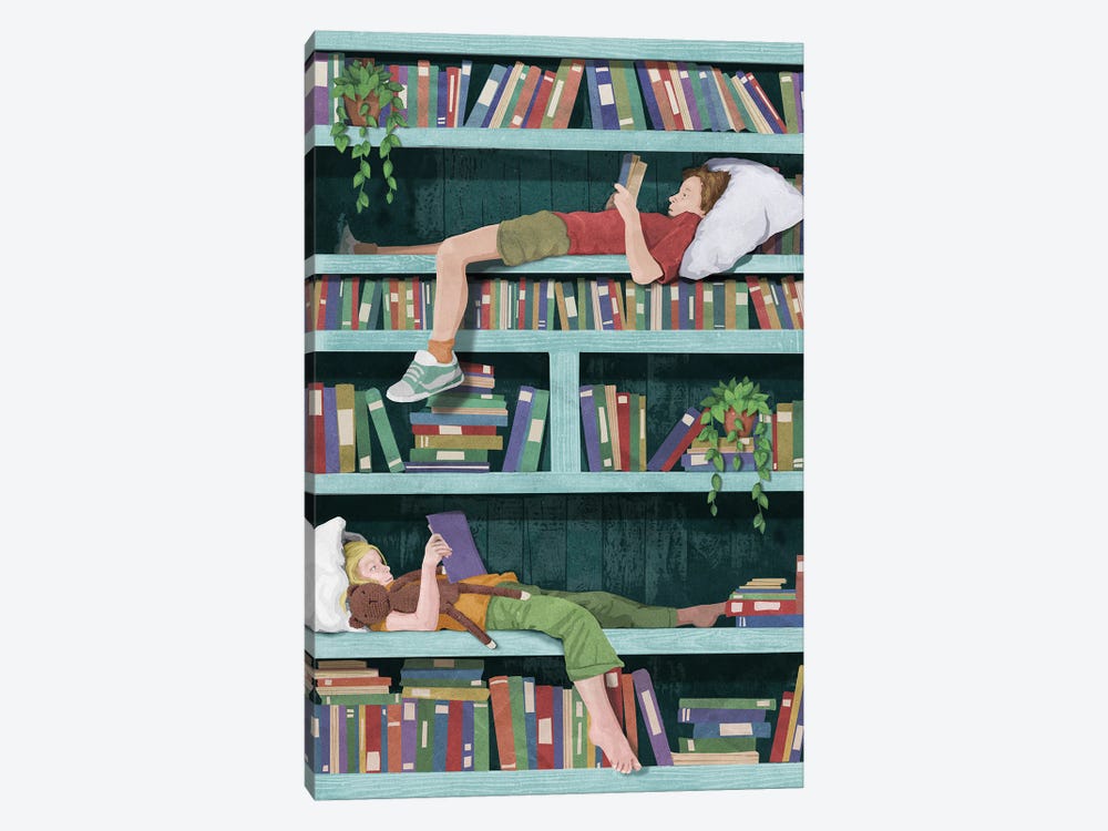 Bookshelf Wonder by Peter Walters 1-piece Canvas Print