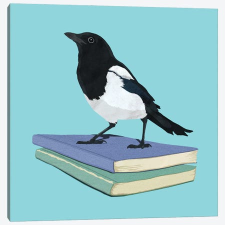 Magpie Librarian Canvas Print #PWR9} by Peter Walters Canvas Art