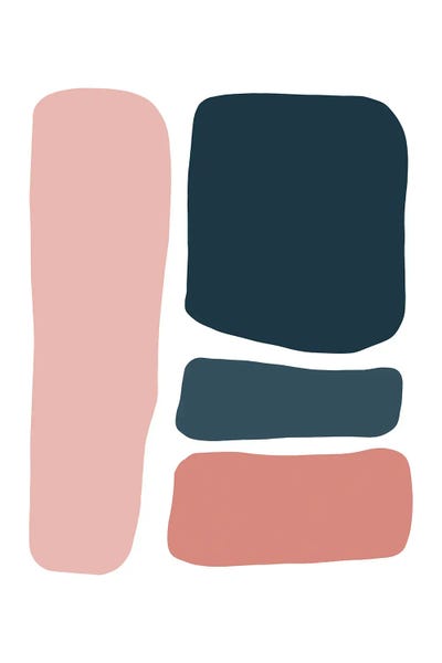 Pixy Paper: Hobbled Stones Pink And Navy Four by Pixy Paper