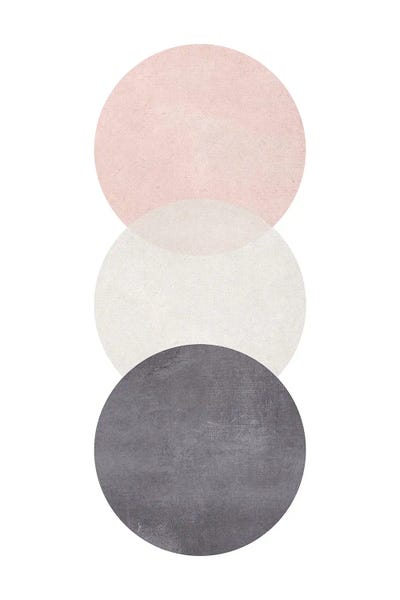 Cotton Pink And Grey Circles by Pixy Paper canvas print