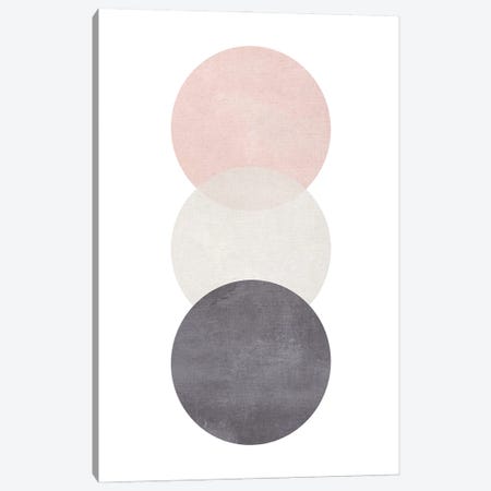 Cotton Pink And Grey Circles Canvas Print #PXY1011} by Pixy Paper Canvas Art