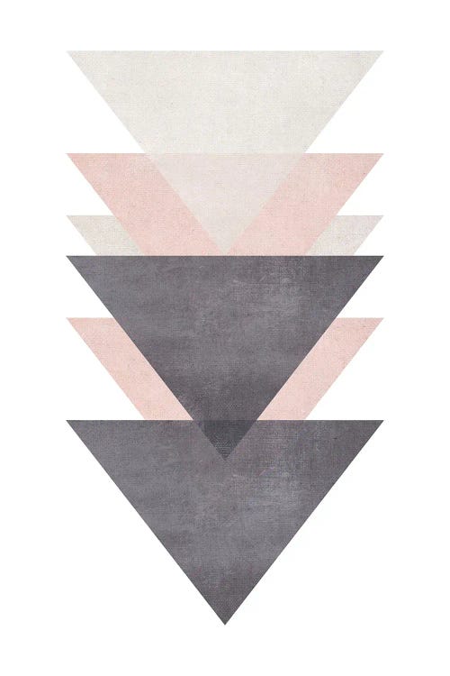 Cotton Pink And Grey Triangles