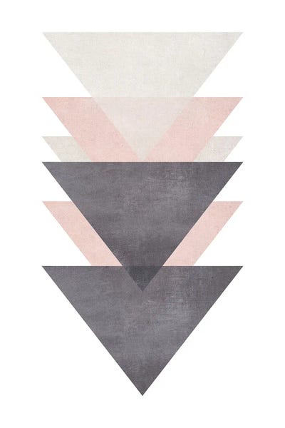 Cotton Pink And Grey Triangles