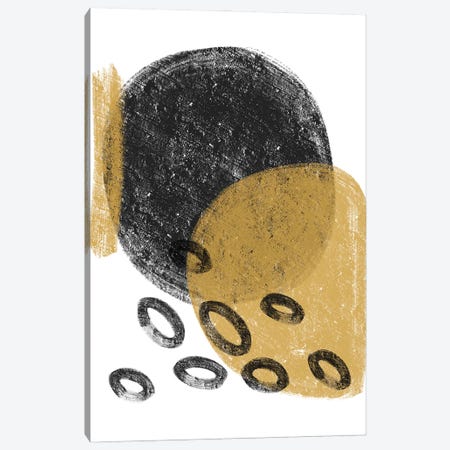 Dalia Chalk Black And Gold Bubbles Canvas Print #PXY1018} by Pixy Paper Canvas Wall Art