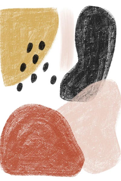 Gold & Pink: Dalia Chalk Black Polka Shapes by Pixy Paper