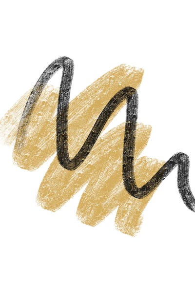 Dalia Chalk Gold And Black Scribbles by Pixy Paper canvas print