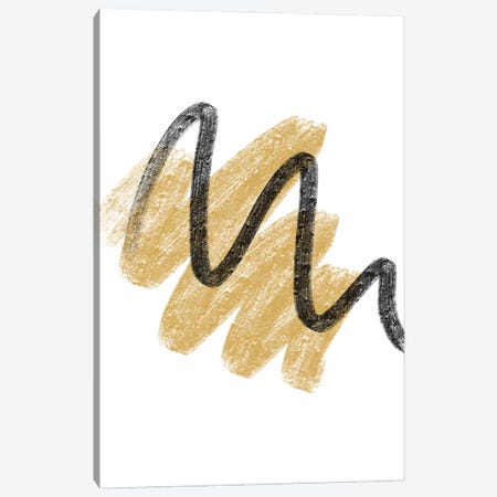 Dalia Chalk Gold And Black Scribbles Canvas Print #PXY1021} by Pixy Paper Canvas Print