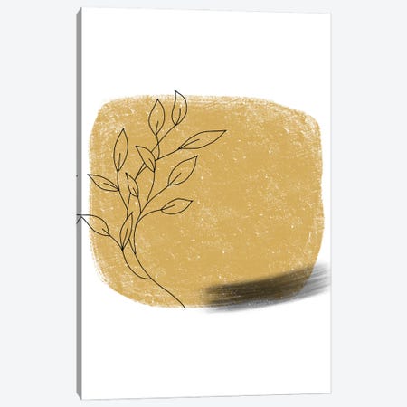 Dalia Chalk Gold Floral Square Canvas Print #PXY1022} by Pixy Paper Art Print