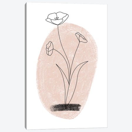 Dalia Chalk Pink Circle Flower Canvas Print #PXY1027} by Pixy Paper Canvas Artwork