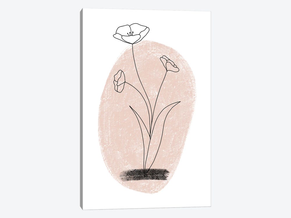 Dalia Chalk Pink Circle Flower by Pixy Paper 1-piece Canvas Art
