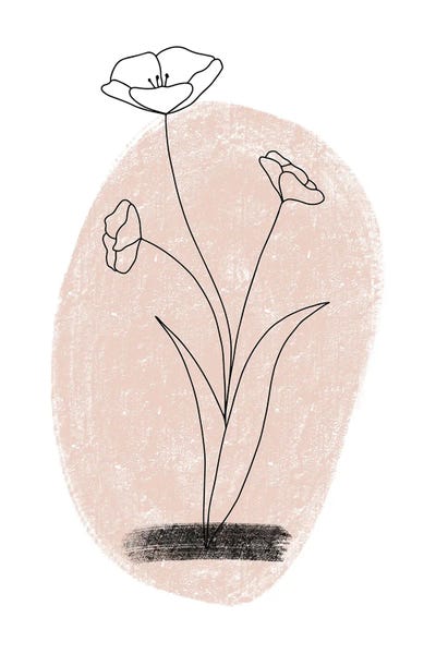 Minimalist Flowers: Dalia Chalk Pink Circle Flower by Pixy Paper